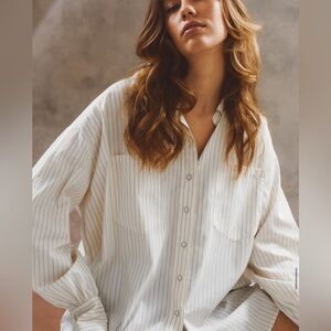Women's Ivory Pinstripe Button-Down Shirt BRAND NEW WITH TAGS